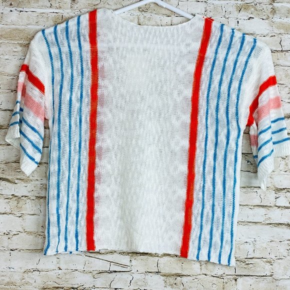 Nanu Beige & Red Stripe Sweater Tops Long Sleeve S - Picture 3 of 5